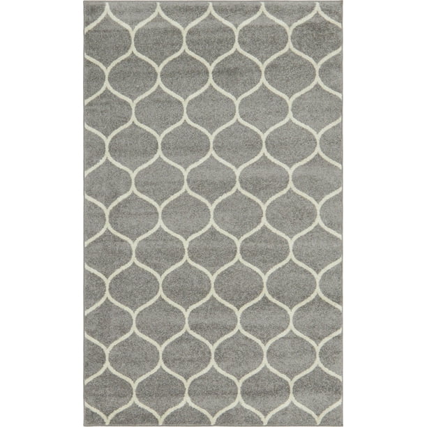 Unique Loom Rounded Trellis Frieze Modern Geometric Area Rug or Runner