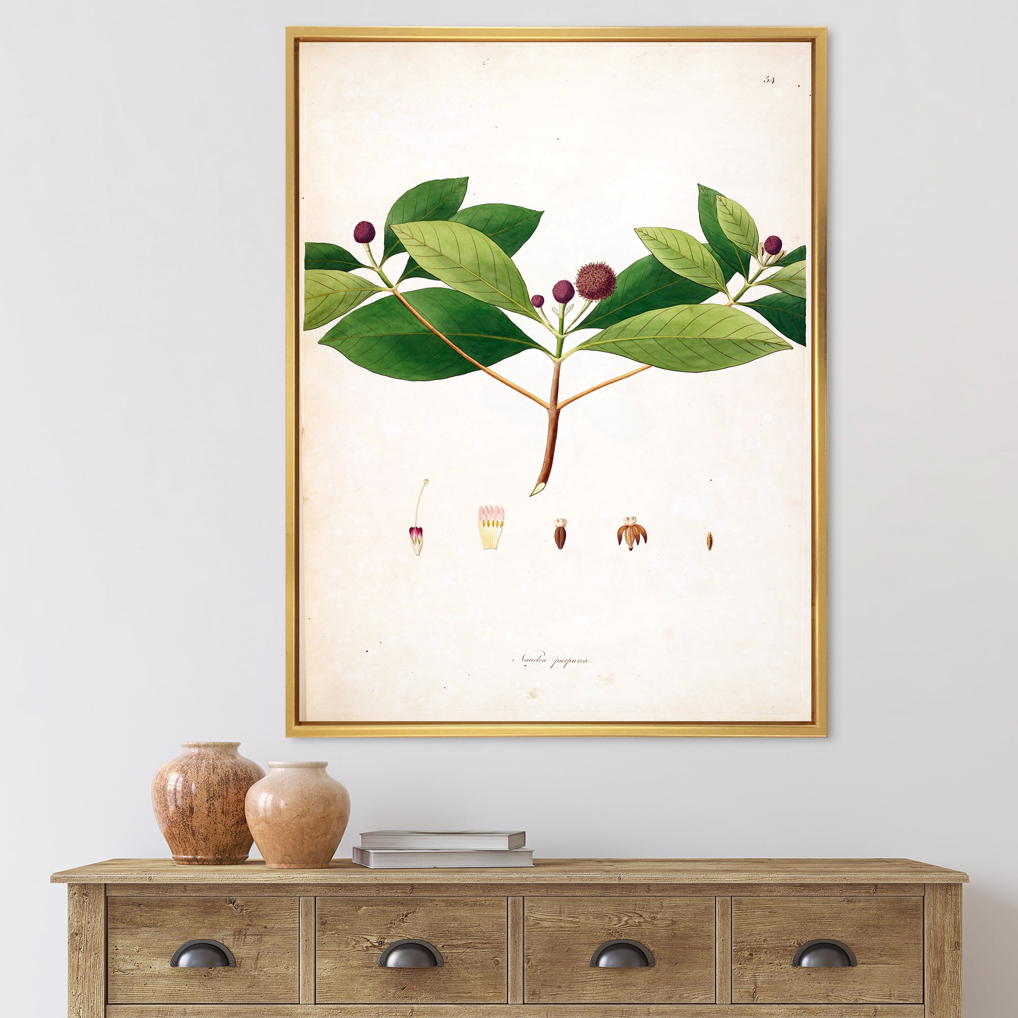 Ancient London Plants X 30 in x 40 in Framed Painting Canvas Art Print, by Designart