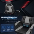 thumbnail image 3 of Walsunny Leather Gamer Chair with Footrest, Video Gamer Chair for Adults, High Back Gaming Chair with Massage Lumbar Support, Gray, 3 of 9