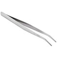 thumbnail image 2 of 5.9" Long Silver Tone Bent Curved Tip Tweezers Forceps Plier Hand Tool, 2 of 4