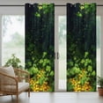 thumbnail image 3 of 2 Panels Outdoor Curtains for Patio Waterproof 54"x95" St. Patrick's Day Weatherproof Privacy Outsides Curtains, Country Spring Green Lucky Irish Leaves Grommet Thermal Drapes for Cabana Porch, 3 of 8
