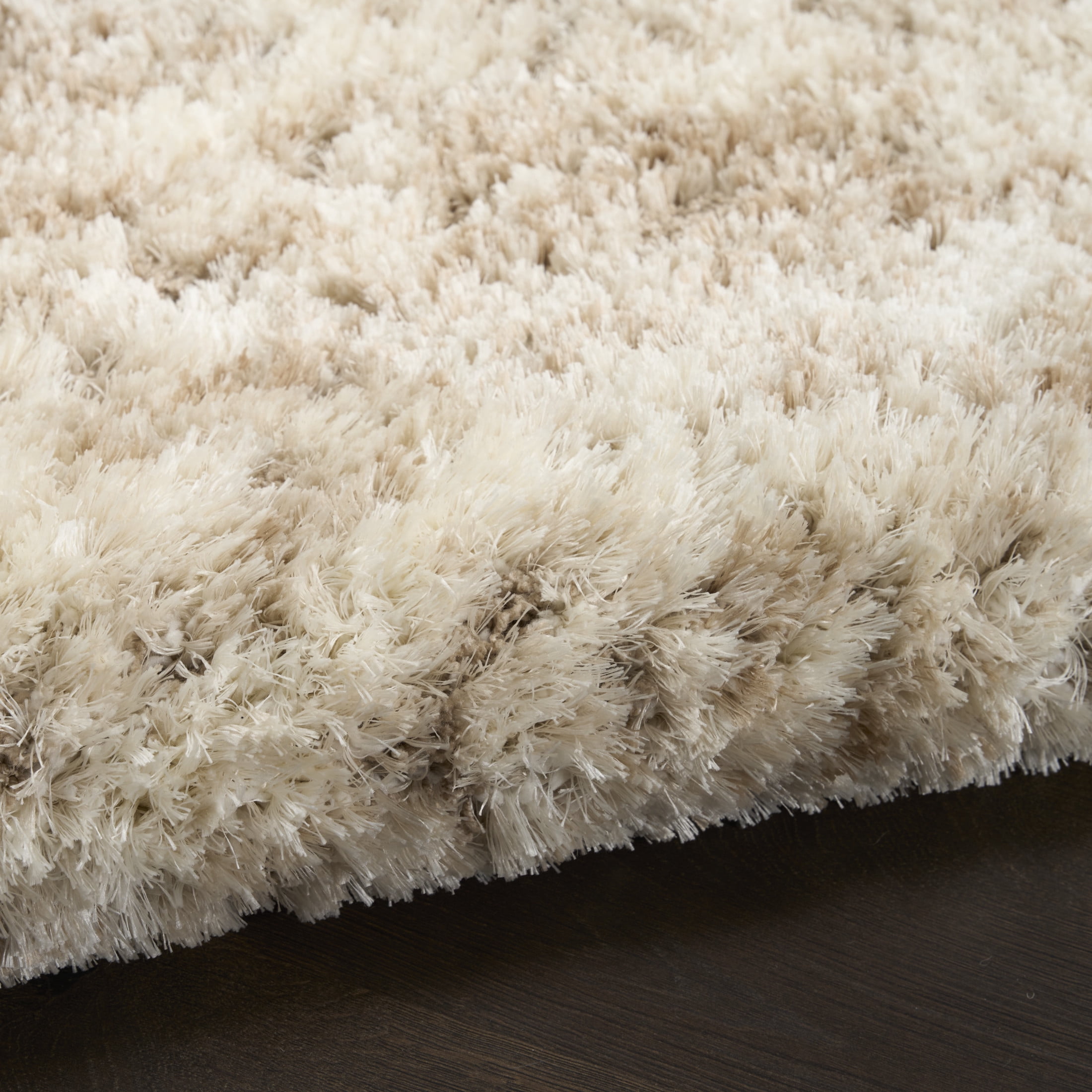Nourison Luxurious Shag 7'10" x 9'10" Ivory Dark Beige Modern Indoor Rug