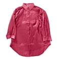 thumbnail image 4 of ZOHIUM Tops Women's Spring/Summer Solid Color Long Sleeved Shirt Chiffon Thin Shirt Button Down Shirts for Women Summer Tops for Women 2165 (Red,One Size), 4 of 4