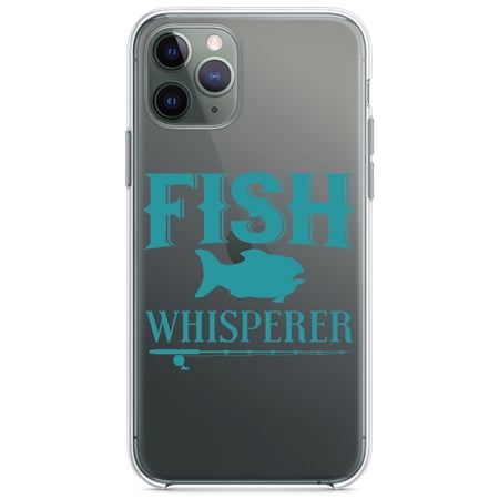 DistinctInk Clear Hybrid Case for Apple iPhone 12 (6.1 Screen) - Fish Whisperer - Slim Profile Design