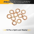 thumbnail image 3 of Uxcell M3x4.8x0.8mm Split Lock Washer, 10 PCS Copper Metric Spring Lock Gaskets Washer Spacers for Screws Bolts, Cooper Tone, 3 of 7