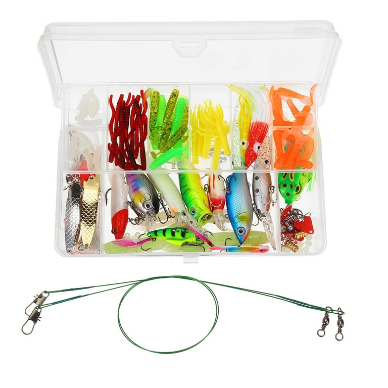 Fishing Tackle Set,PortableFun Fishing Baits Kit Lots with Free