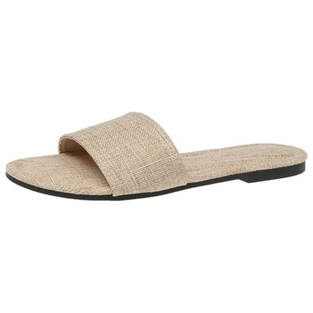 

Quealent Adult Women Sandal Summer Sandals Women Women s Beach Sandals Hollow Casual Slippers Flat Shoes Retro Arch Support for Sandals Women Beige 7