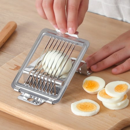 

Ssxinyu Egg Cutter Stainless Steel Wire Egg Slicer Portable for Hard Boiled Eggs Home Kitchen New