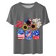 thumbnail image 3 of Camisetas de Manga Corta para las Mujeres, Blusa de Manga Corta de la Moda Del Día de la Independencia Hecha de Poliéster Cómodo para la Primavera Verano, Blusas de Manga Corta para las Mujeres, 3 of 7