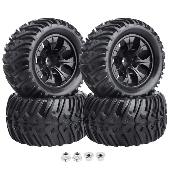 Hobbypark 4pcs Height 4.92"" (125mm) 12mm Hex RC Truck Wheels and Tires Set for Traxxas Redcat 1/10 Scale RC Truck Monster fit 2S 3S 4S Brushless Models