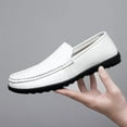 thumbnail image 5 of Men's Casual Loafers Slip On Leather Shoes Comfortable Lightweight Driving Shoes Male Moccasins Classic Penny Loafer Flats Boat Shoes Outdoor Walking Shoes, 5 of 12