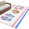 thumbnail image 2 of Swimming Ring Washable Area Rugs 2.7'x5', Summer Slippers Coconut Starfish Stripes Low Pile Throw Living Room Rug Non-Slip Sturdy Edge Binding Carpet for Indoor Entryway Bedside Kitchen, 2 of 9