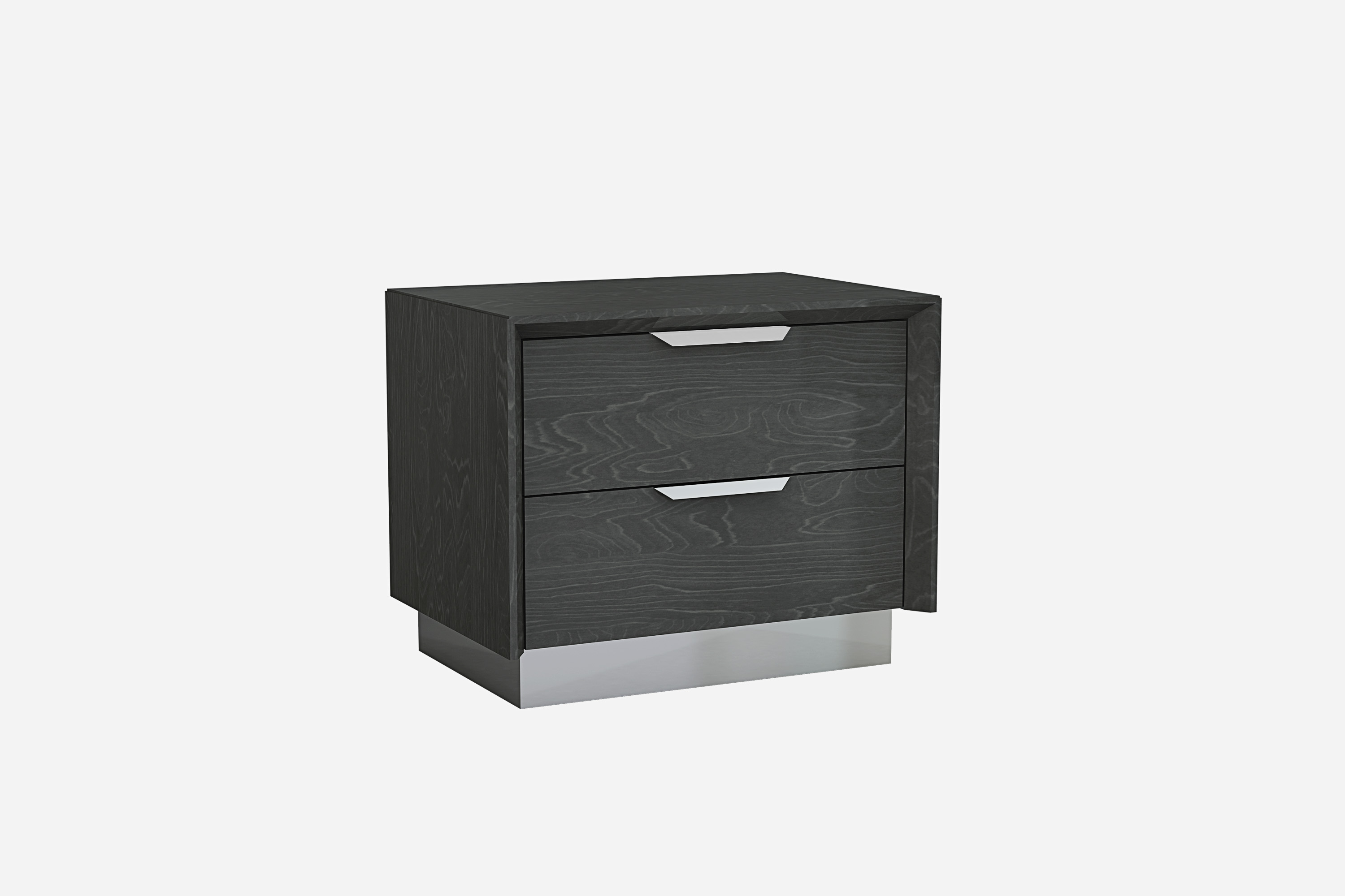 Whiteline Navi 2 Drawer Night Stand In High Gloss Grey Ns1354 Gry Walmart Com Walmart Com