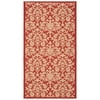 SAFAVIEH Courtyard Yvette Floral Indoor/Outdoor Area Rug, 2'7" x 5', Red/Natural