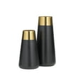 thumbnail image 5 of DecMode 11", 8"H Black Stainless Steel Vase with Gold Rims, Set of 2, 5 of 7