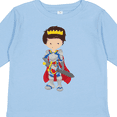 thumbnail image 4 of Inktastic Prince, King, Knight, Sword, Crown, Brown Hair Boys Long Sleeve Toddler T-Shirt, 4 of 5