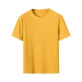 thumbnail image 1 of Shorts Courts pour Hommes, Texture, Couleur Unie, Décontractés, à Manches Courtes, Col Rond, 1 of 4
