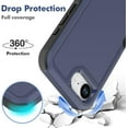 thumbnail image 5 of KOMI iPhone 16E Case: Dual Layer Protective Heavy Duty Cell Phone Cover Shockproof Rugged with HD Screen Protector - Military Protection Bumper Tough - Apple iPhone 16E / SE 2025 / SE4, Navy Blue, 5 of 5