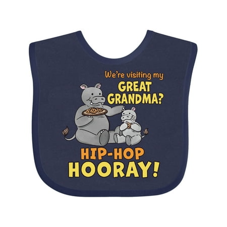 

Inktastic We re Visiting My Great Grandma Hip Hop Hooray Gift Baby Boy or Baby Girl Bib