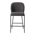 thumbnail image 3 of CorLiving Blakeley Modern Boucle Upholstered Indoor Counter Height Barstool with Metal Legs, Dark Grey (Sold Individually), 3 of 11