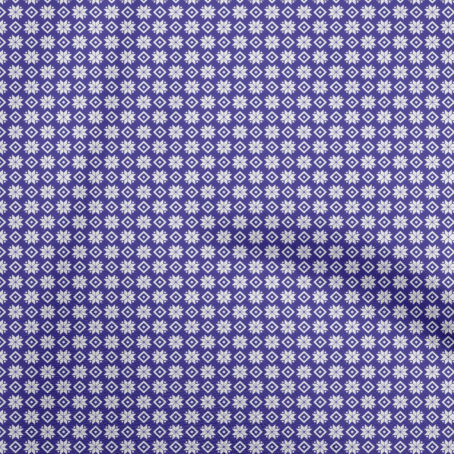 oneOone Cotton Poplin Indigo Blue Fabric Christmas Sewing Material Print Fabric By The Yard 56 Inch Wide