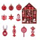 thumbnail image 3 of xihome Paquete de 25 adornos navideños de plstico irrompible de 6 cm (2,36 pulgadas), color rojo, ideales para decorar el rbol de Navidad, fiestas, coronas y guirnaldas navideñas., 3 of 7