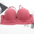 thumbnail image 5 of Up to 50% off Wireless Bras for Women Plus Size Women's Solid Color Bra With Large Chest And Steel Ring Plus Size Lingerie Sexy Gathering Bra Lingerie(Red,M), 5 of 5