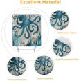 thumbnail image 5 of Octopus Shower Curtain Ocean Starfish Seaweed Waterproof Polyester Fabric Bathroom Curtain for Bathtub Home Hotel Decor with 12 Hooks 72x72 Inches, 5 of 6