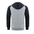 thumbnail image 3 of Zip Up Hoodies for Mens Color Block Sweatshirts Waffle Jackets Zipped Hoodie Spring Fall Long Sleeve Tops Casual Hooded Pullover Drawstring Hoody Outwears for Sports Running, 3 of 4