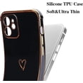 thumbnail image 2 of ZUKKASHAN for iPhone 12 Case Cute Girls Silicone Heart Pattern Design Case Fashion Plating Edge Ultra Thin Shockproof Protective Bumper Phone Case for iPhone 12, 2 of 7