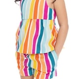 Wonder Nation Toddler Girls Cotton Poplin Striped Peplum Top and Short Set, 2-Piece, Sizes 12M-5T