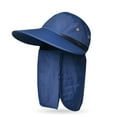 thumbnail image 2 of SkyAuks Bucket Hats for Men with Hat Clip, UV Sun Visor Cap with Face Cover, Navy Blue, 2 of 9