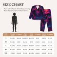 thumbnail image 4 of Honeii Purple-Red Skull print Women's Pajama Sets Long Sleeve Button Down Sleepwear Nightwear Soft Pjs Lounge Sets-X-Large, 4 of 7