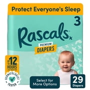 Rascals Premium Absorbent Baby Diapers Size 3, 29 Count