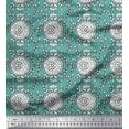 thumbnail image 1 of Soimoi Polyester Crepe Fabric Leaves & Floral Block Fabric Prints by Yard 52 Inch Wide, 1 of 3