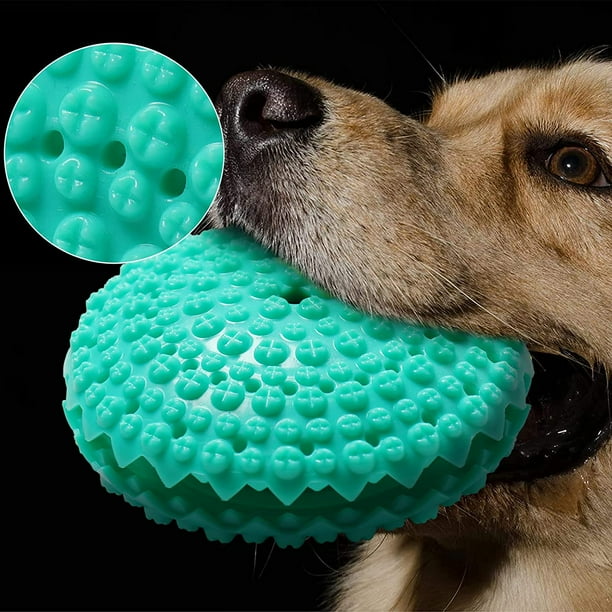 Juguetes para perros cepillo de dientes para masticar limpieza de dientes juguetes de huesos chirriantes juguetes dentales de goma natural resistentes y duraderos para cachorros agresivos razas JAMW S...