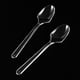 thumbnail image 3 of Mini cucharas de plástico transparentes de 100 Uds.Cucharas de cubiertos desechables para aperitivo de postre de helado de gelatina HOMEMAXS MX2473134, 3 of 6