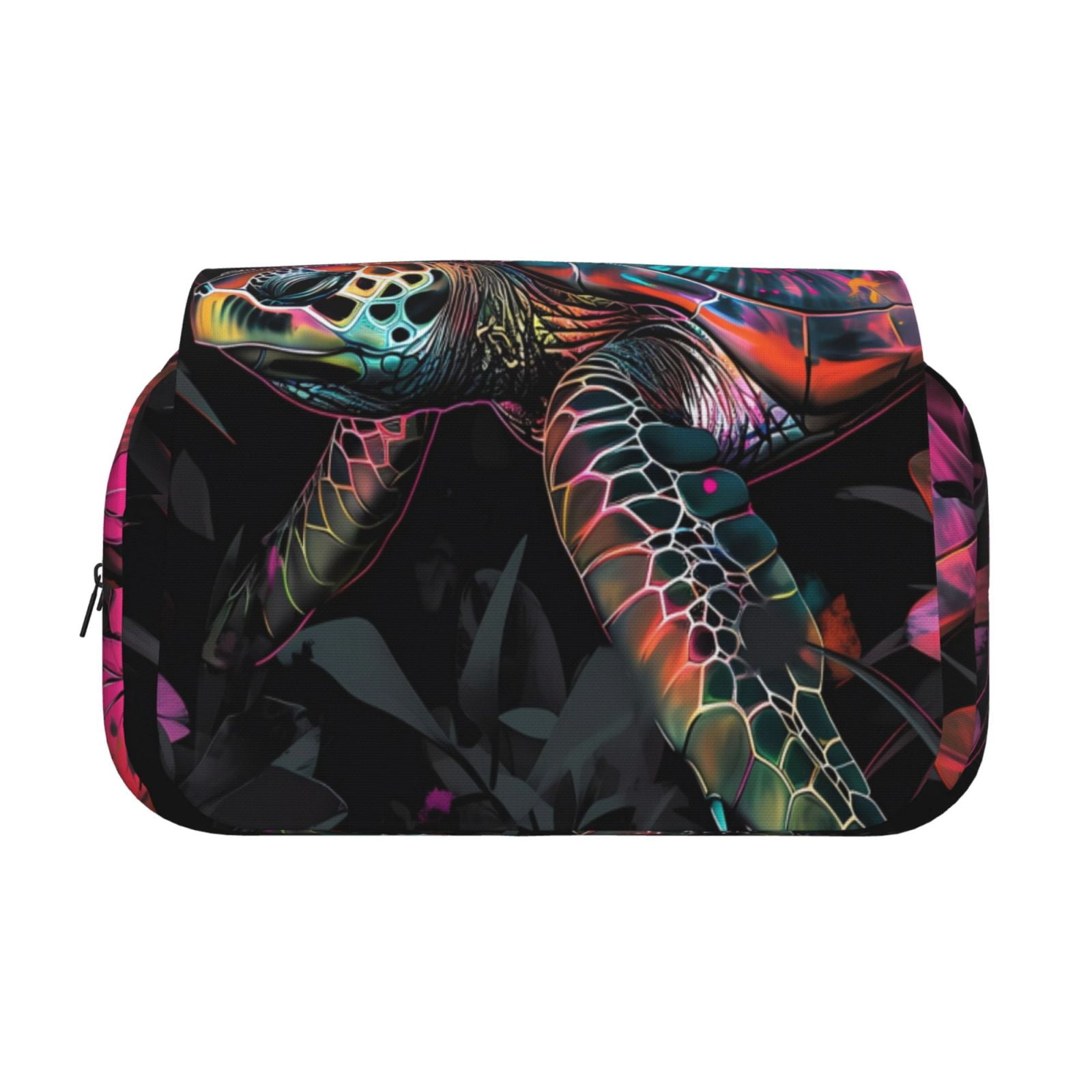 Rateoe Colorful Plant Turtle A Pattern Double Clamshell Pen Case, Storage Organizer with Two Zipper Compartments– Holds Up to 50 Pencils & Pens