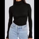 thumbnail image 5 of Camisetas de Larga para Mujer, Ropa Interior Térmica Básica de Otoño, Ropa de Invierno Negro M, 5 of 10