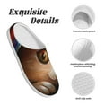 thumbnail image 5 of Daiia Animal Cat Print Women’s Fuzzy Slippers Memory Foam Lightweight House Shoes Cozy Loafer Flannel House Shoes-44/45, 5 of 7