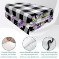 thumbnail image 4 of Twin XL Quilt Set 68''x98'', Lavender Floral Lightweight Bedspread Coverlet Set with 2 Pillow Shams, Purple Flowers Butterfly Black Gray Plaid Breathable All Season Quilt Bedding for Dorm/Guest Room, 4 of 9