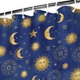 thumbnail image 3 of Blue Gold Sun Moon Star Zodiac Pattern Shower Curtain 72"x72" ,Bathroom Decorative Shower Curtains Set with 12 Hooks,Modern Waterproof Washable Shower Curtain, 3 of 6
