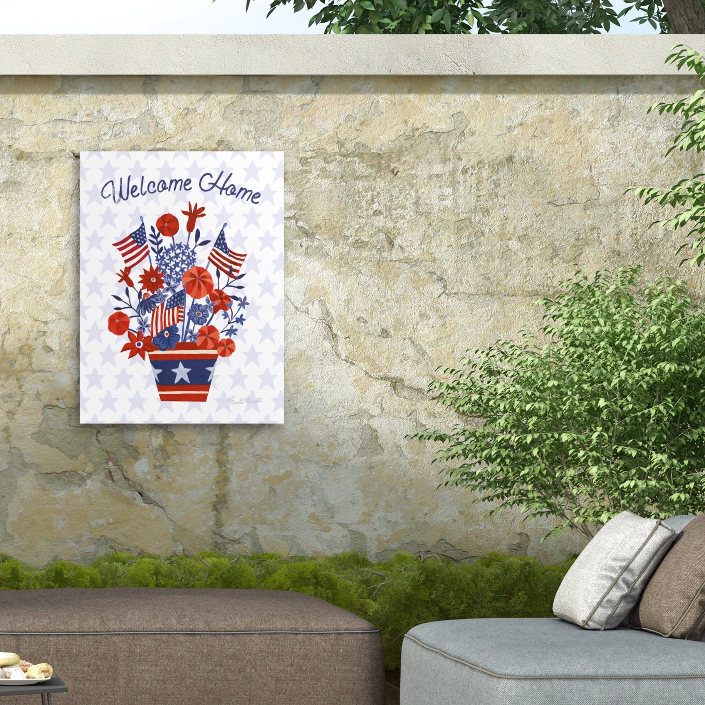 Farida Zaman 'America The Beautiful III' Outdoor Canvas 47x22