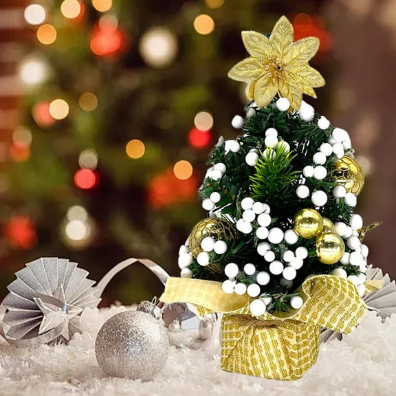 Djunllk Mini Christmas Tree, Realistic Tabletop Small Christmas Tree Artificial Christmas Tree Indoor Outdoor Holiday Christmas Decoration, Christmas Gift, 7.9"