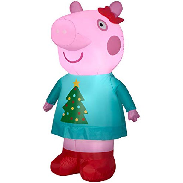 Gemmy Christmas Airblown 4 5ft Tall Inflatable Peppa The Pig In Christmas Tree Outt Indoor Oudoor Holiday Decoration Walmart Com
