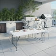 thumbnail image 4 of Techni Home 4 ft Adjustable Height Granite White Folding Table with Easy-Carry Handle RTA-04FLT-WHT, 4 of 19