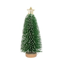 Mecorevxz Desktop Miniature Needle Tree Tabletop Christmas Tree Small Xmas Tree Decor with Wooden Base(Green)
