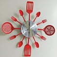 thumbnail image 4 of Reloj de pared creativo Sunnimix Reloj extraíble colgante decorativo de arte 3D rojo, 4 of 8