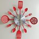 thumbnail image 4 of Reloj de cocina moderno 3D creativo de acero inoxidable para cocina y restaurante. rojo, 4 of 8