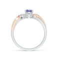 thumbnail image 2 of Angara Natural 0.5 Ct. Tanzanite with Diamond Three Stone Ring in 14K White & Rose Gold for Women (Ring Size: 3.5), 2 of 11